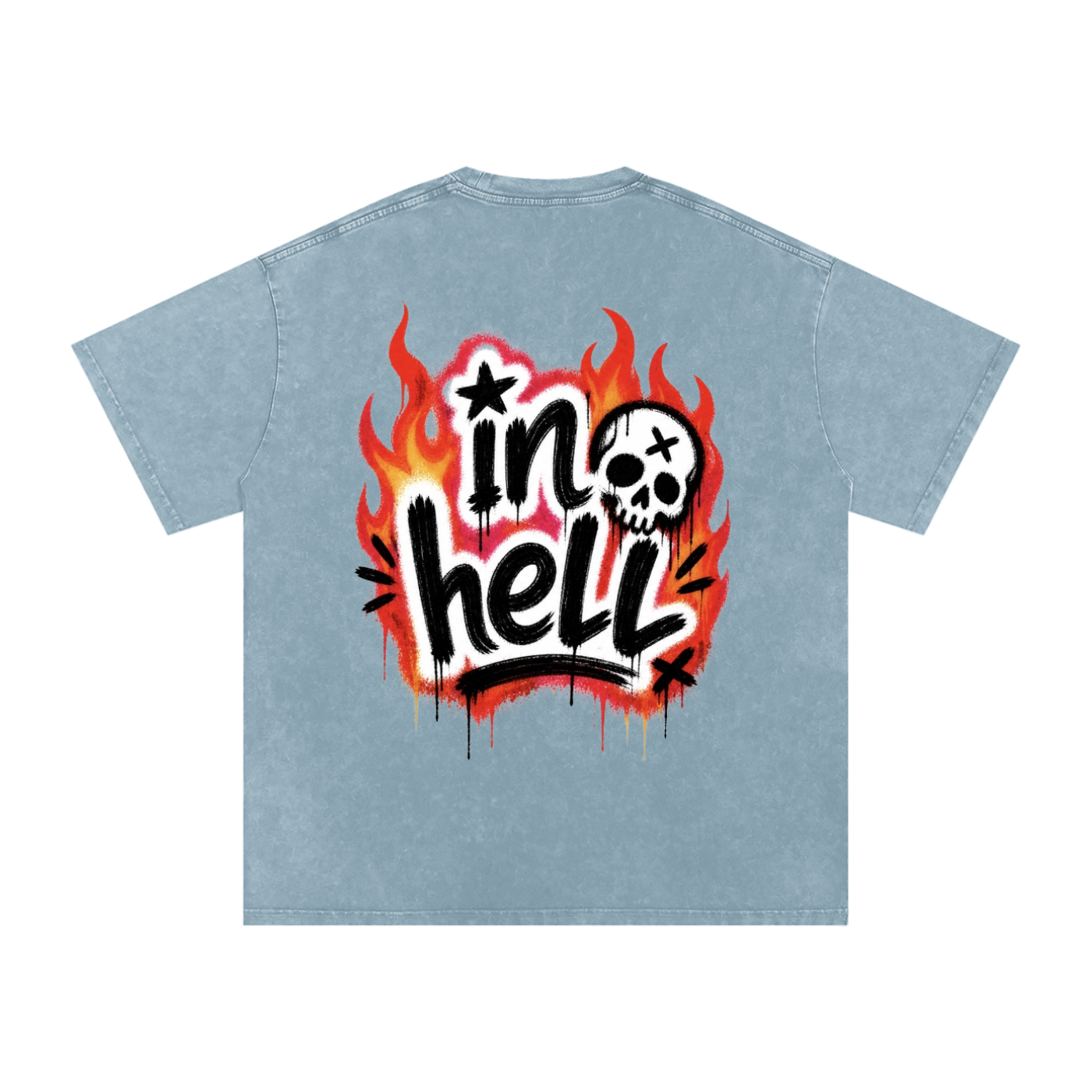 *NEW* Wish you well in hell T Ice blue