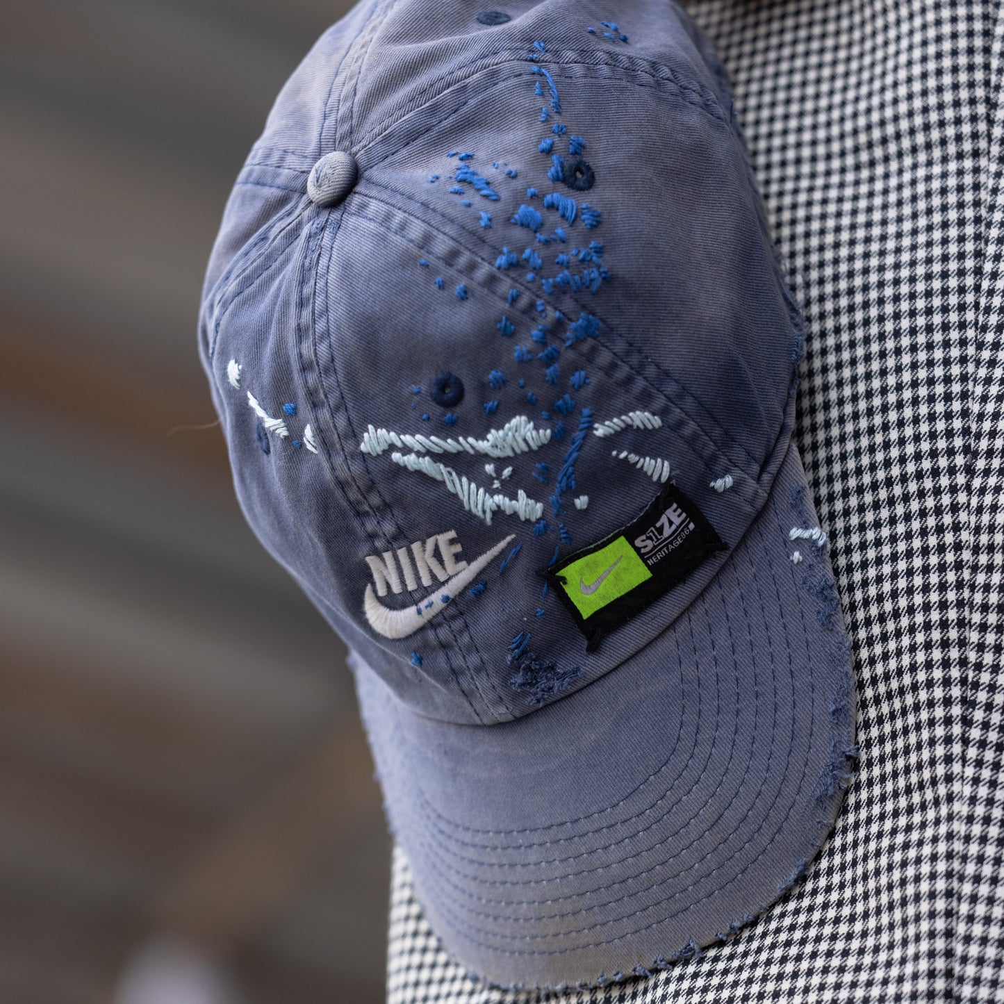 TAUNG STUDIO reworked hand embroidered NIKE cap