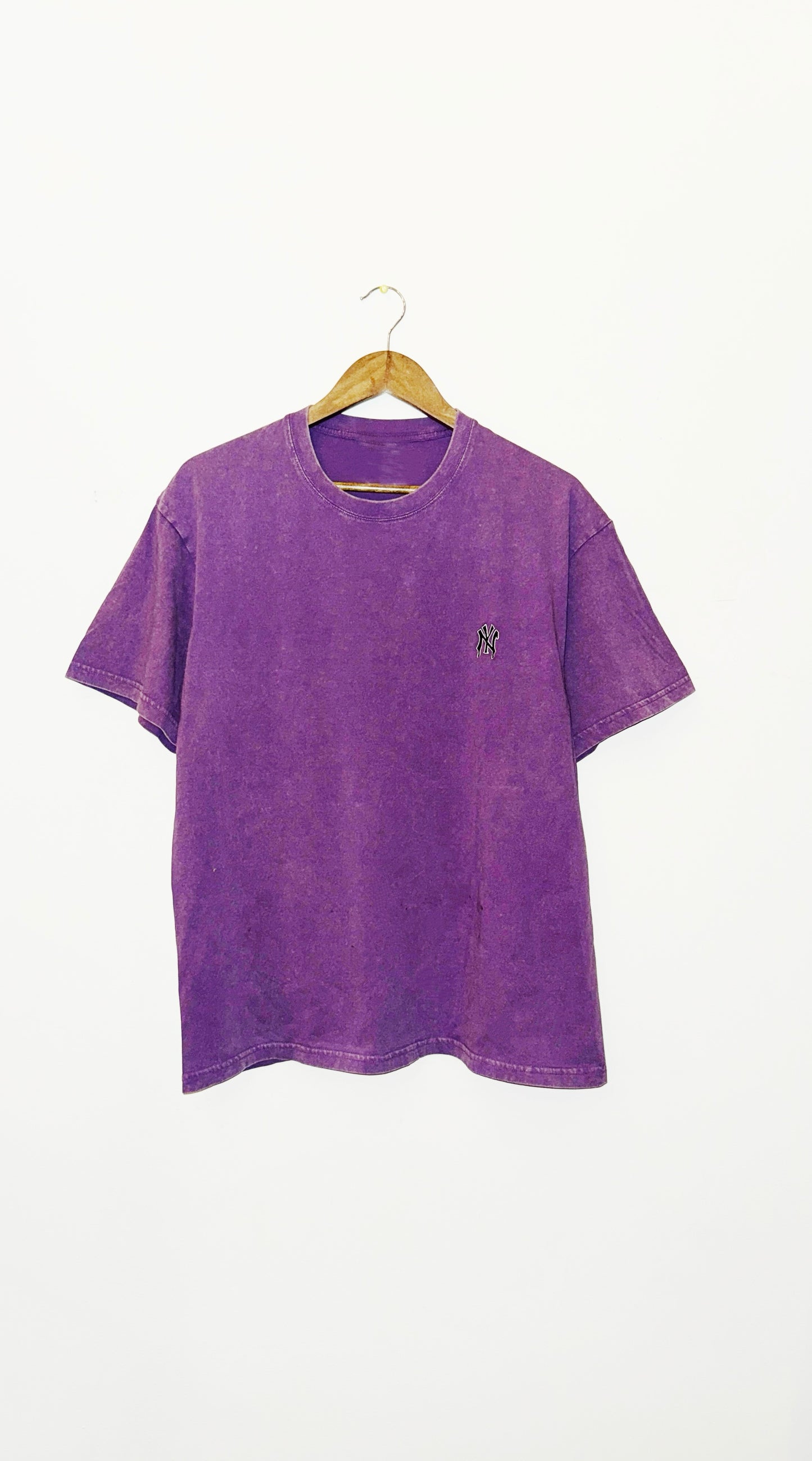 IMT Vintage washed embroidered dripping NY S/S T pur