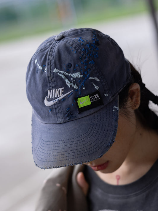 TAUNG STUDIO reworked hand embroidered NIKE cap