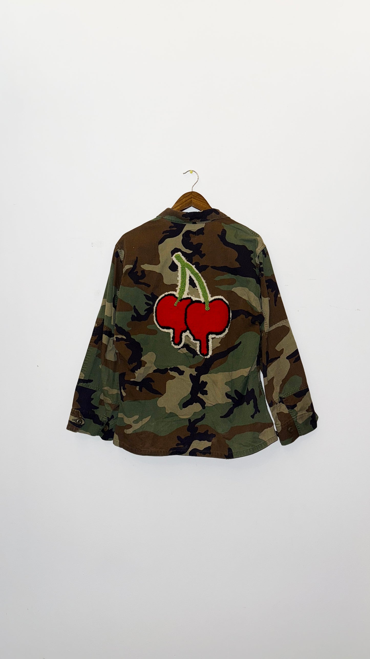 IMT 1/1 hand knitted patch camo jk cherry