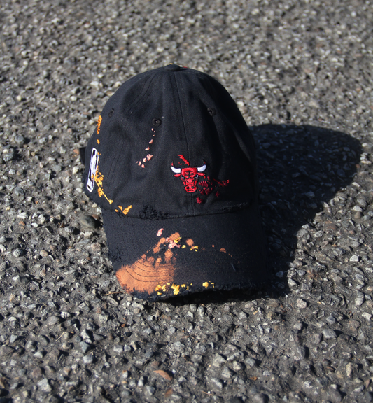 TAUNG STUDIO reworked hand embroidered CHICAGO BULLS cap