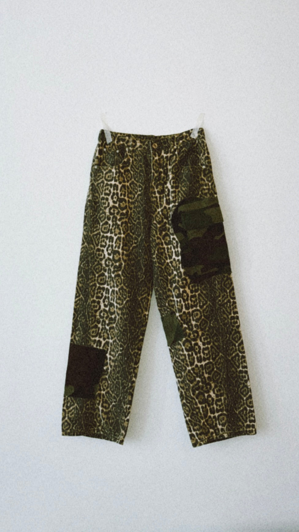 IMT REWORKED leopard patch pants