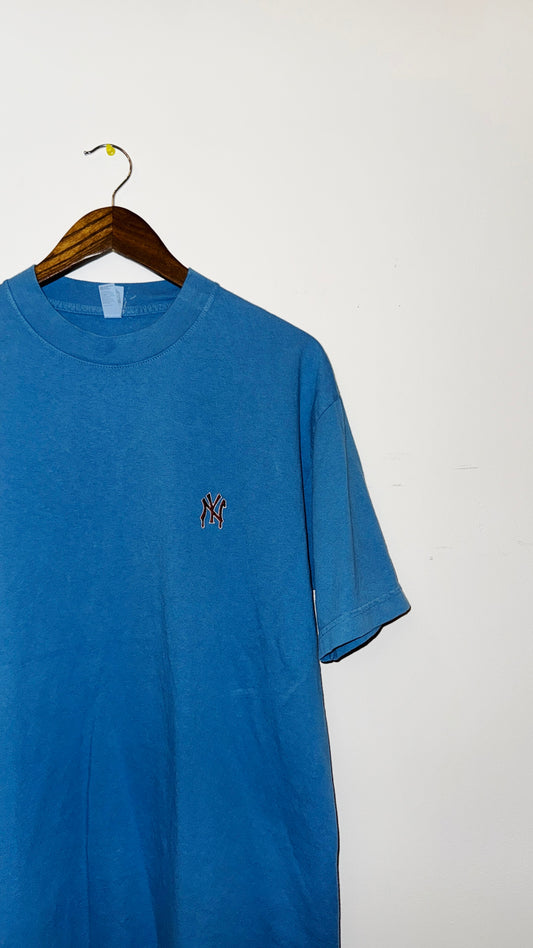 IMT 1/1 LA apparel embroidered dripping NY S/S T demim