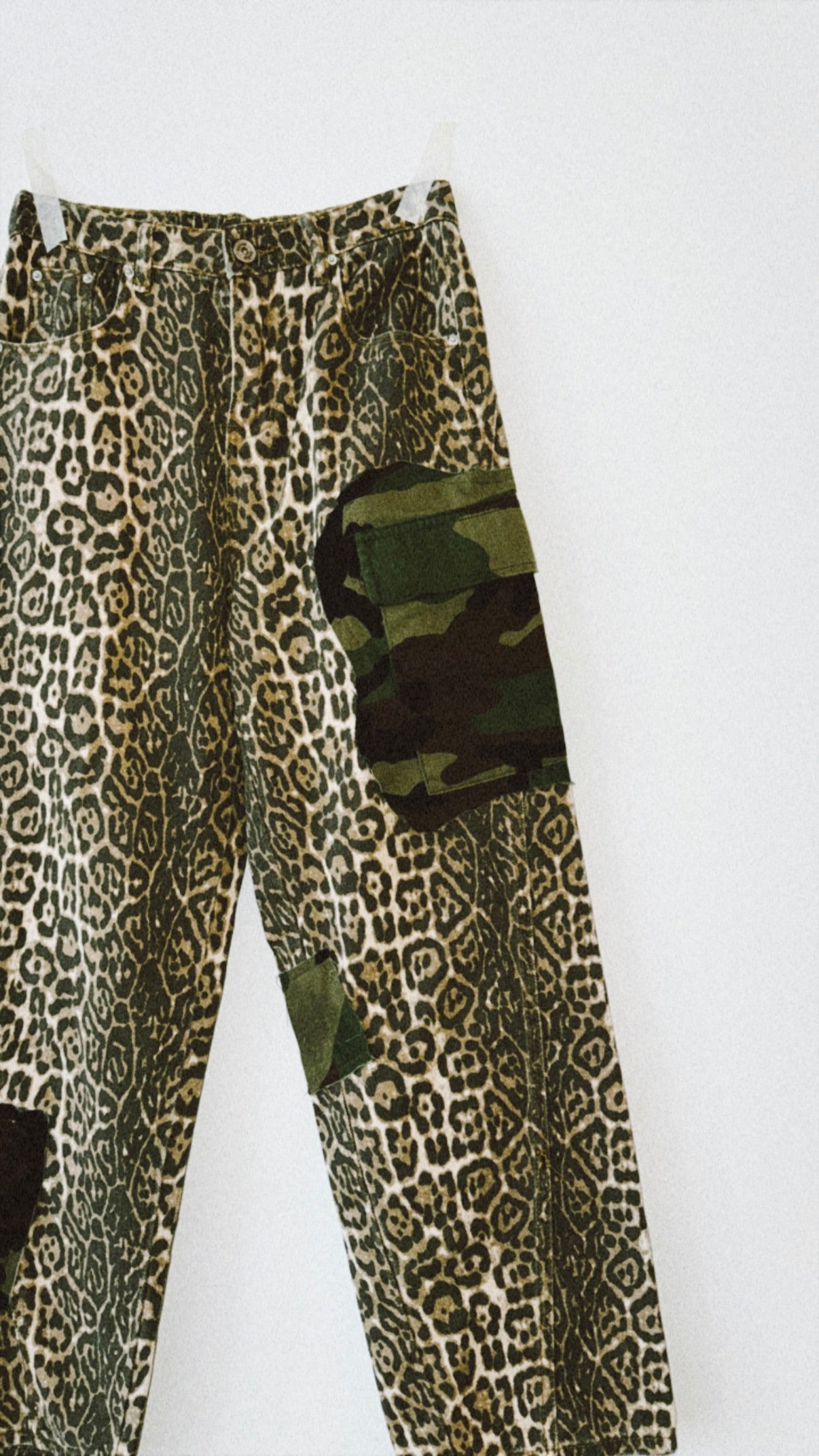 IMT REWORKED leopard patch pants