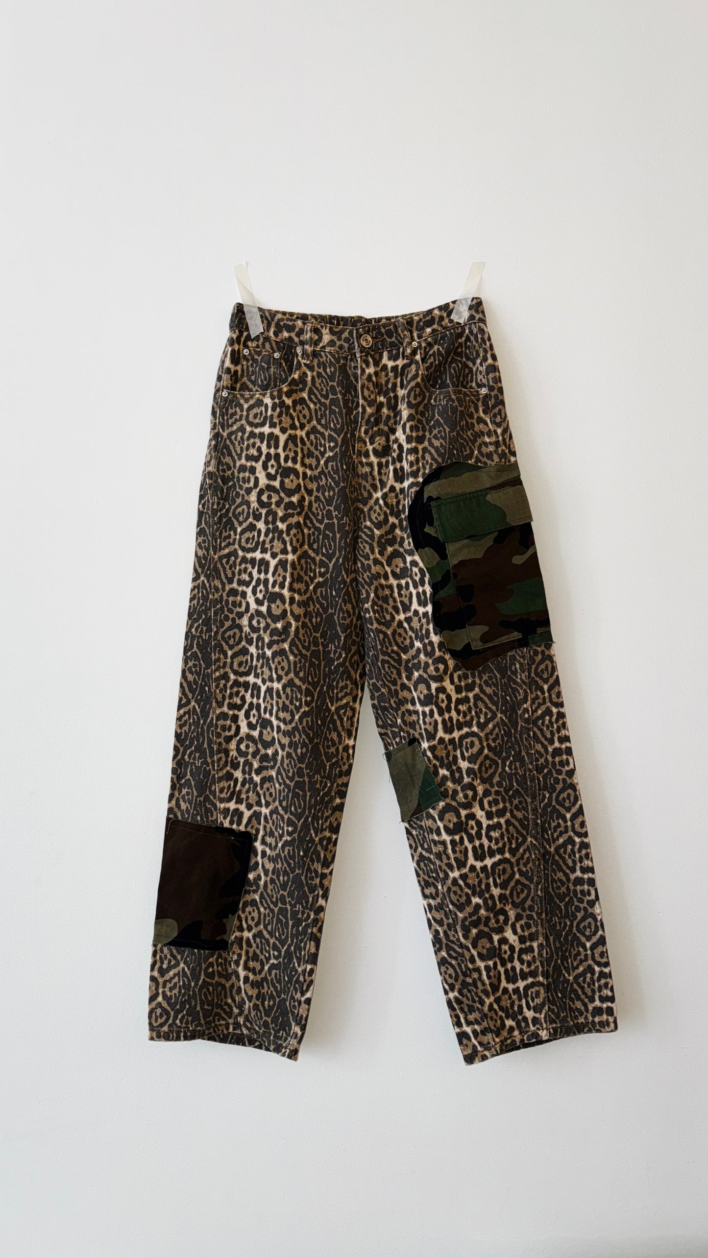 IMT REWORKED leopard patch pants