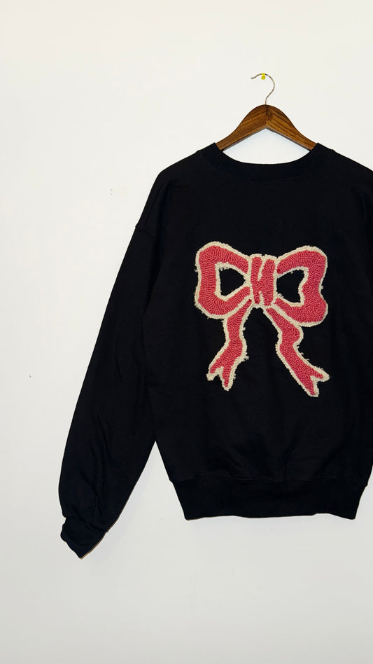 IMT 1/1 hand knitted patch crewneck ribbon