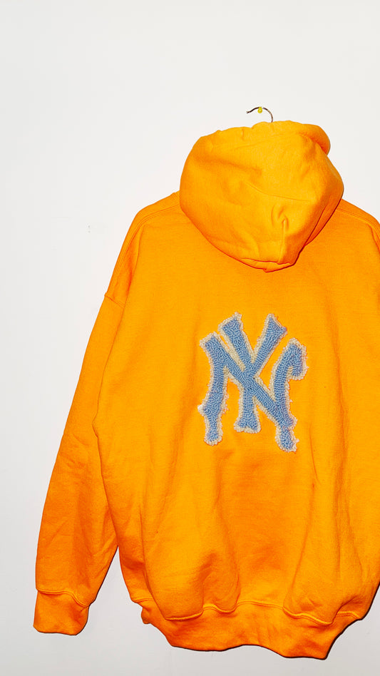 IMT 1/1 hand knitted patch hoodie dripping NY org