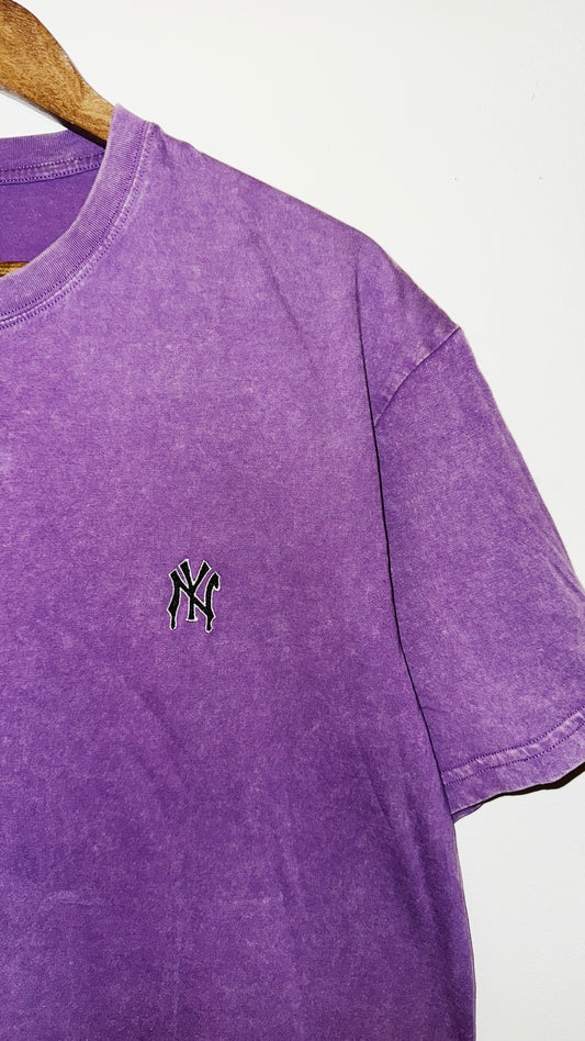 IMT Vintage washed embroidered dripping NY S/S T pur