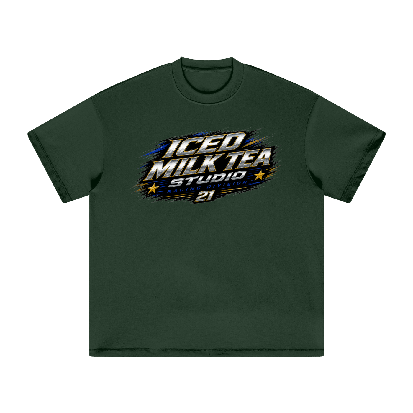 *NEW* Iced milk tea studio racing T green