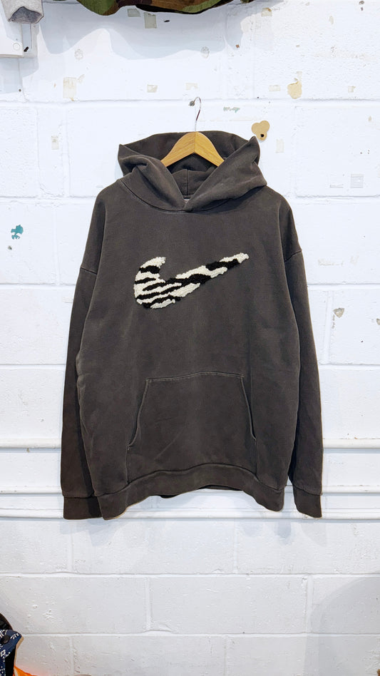 IMT 1/1 hand knitted patch hoodie zebra swoosh